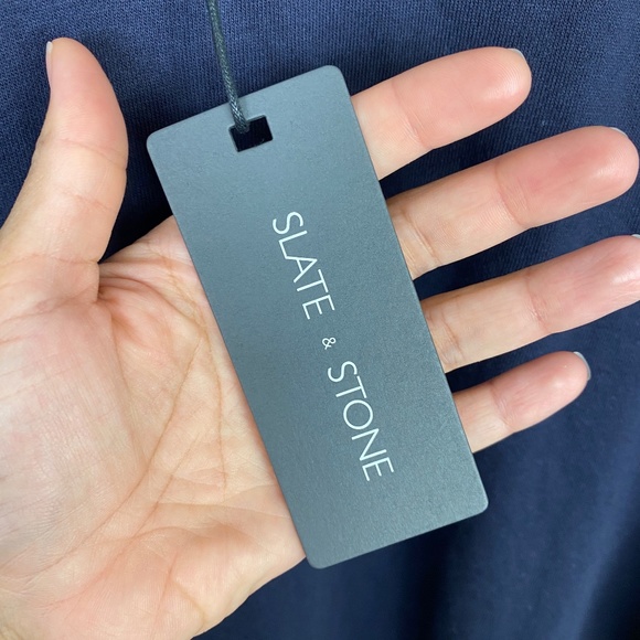 Slate & Stone Mens Brett Raglan Sweatshirt in Navy Light Grey Colorblock… - Picture 7 of 8